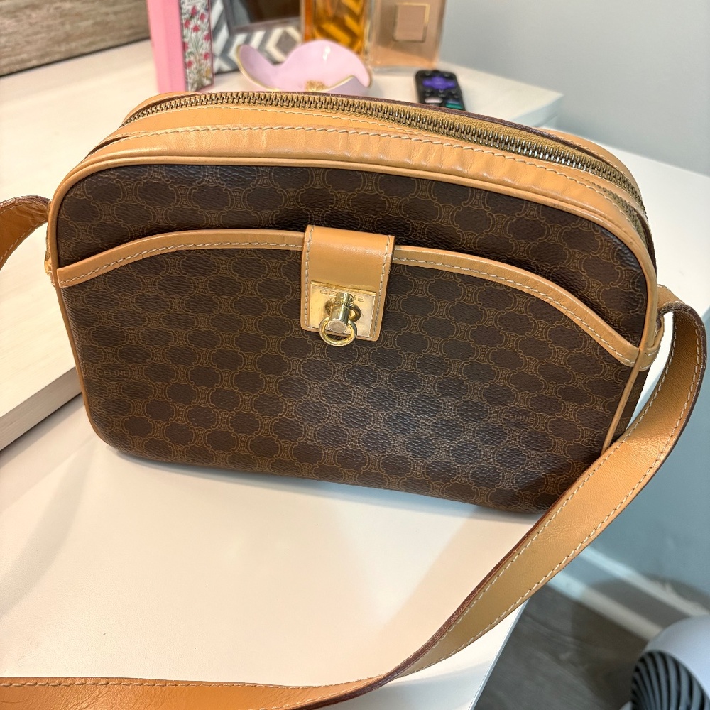 Celine Vintage Macadam Crossbody (Double Zip)